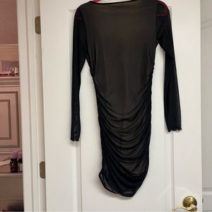 NWOT BP Rouched Black Dress With Mesh Detailing